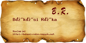 Békési Réka névjegykártya